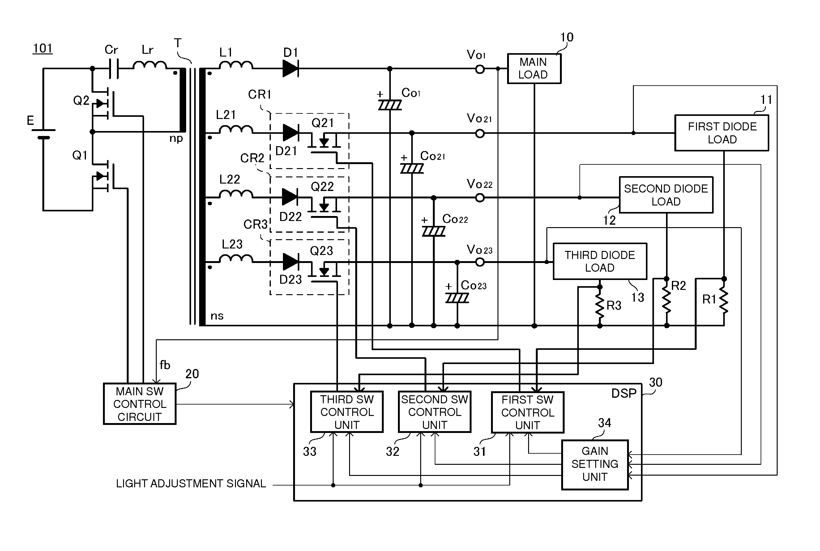 Diode load driving power supply apparatus