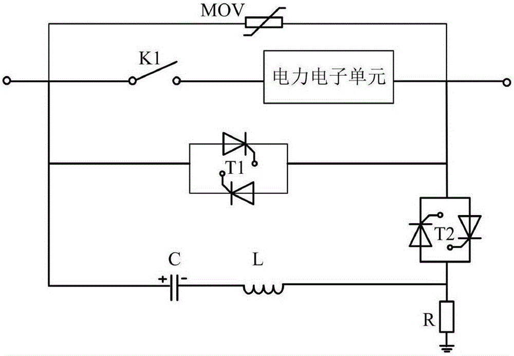 Thyristor-based passive hybrid direct current circuit breaker and application method therefor