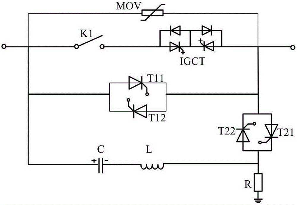 Thyristor-based passive hybrid direct current circuit breaker and application method therefor