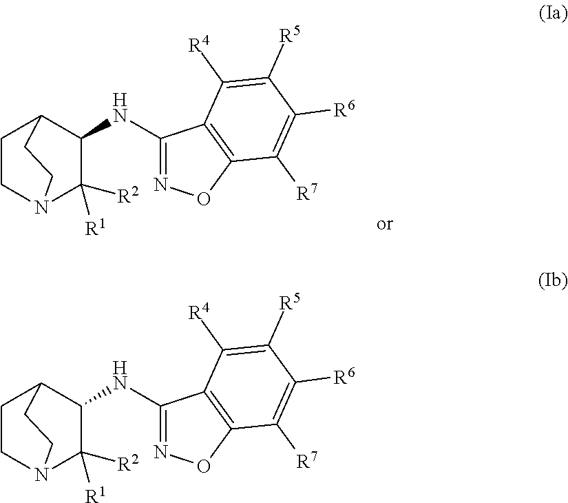 Geminal substituted aminobenzisoxazole compounds as agonists of α7-nicotinic acetylcholine receptors