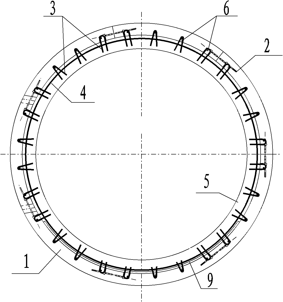 Water conveyance tunnel with prestressed composite lining for shield tunnelling