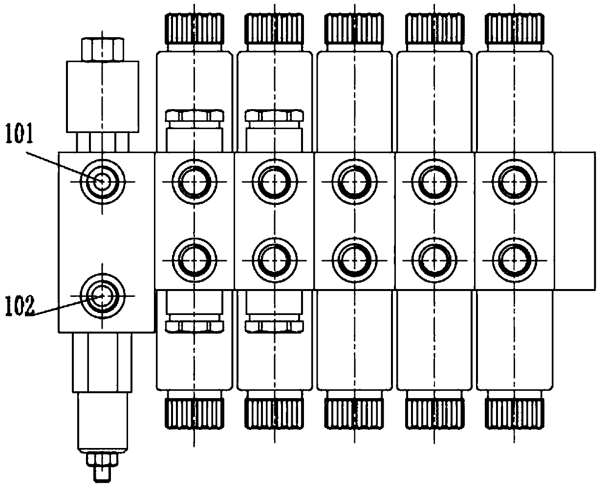 Internal-integration small-flow multifunctional control valve