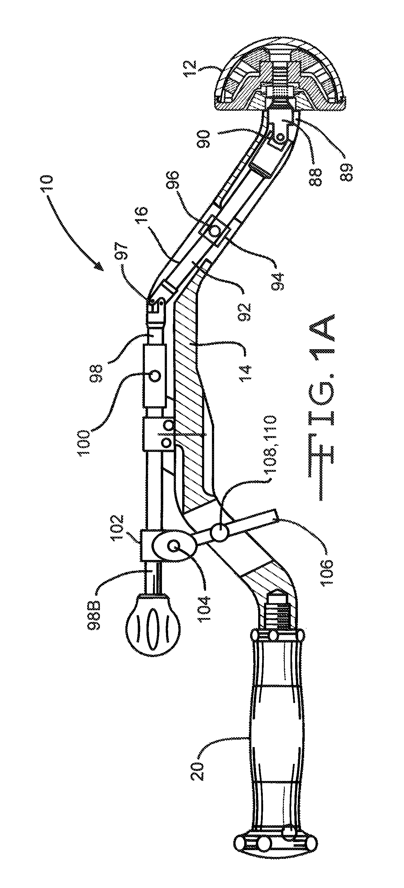 Offset cup impactor with a grasping plate for double mobility implants