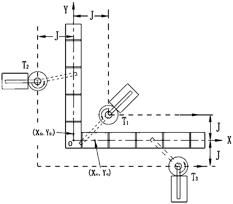 Right-angled wall bricking method of bricking robots