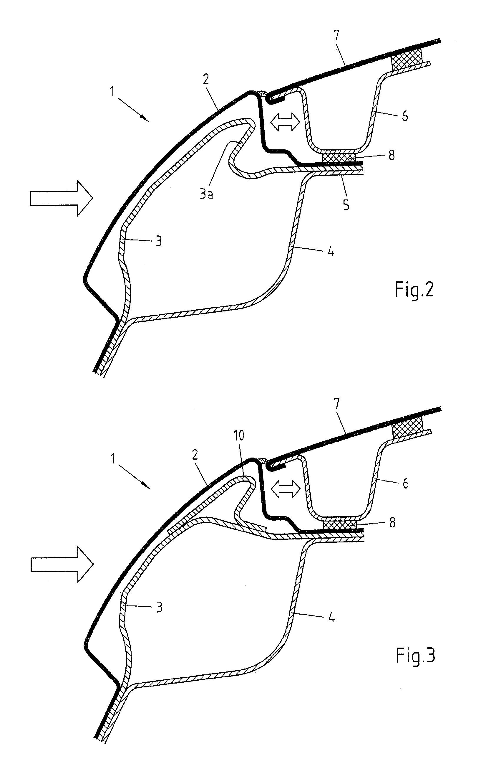 Roof construction of a vehicle body