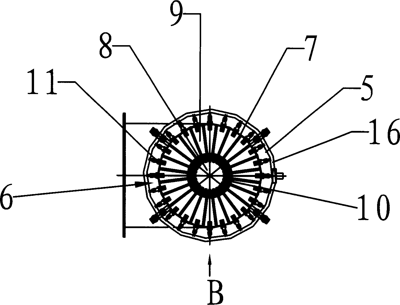 Mixing method for heterogeneous reaction and super strong turbulent mass transfer tower