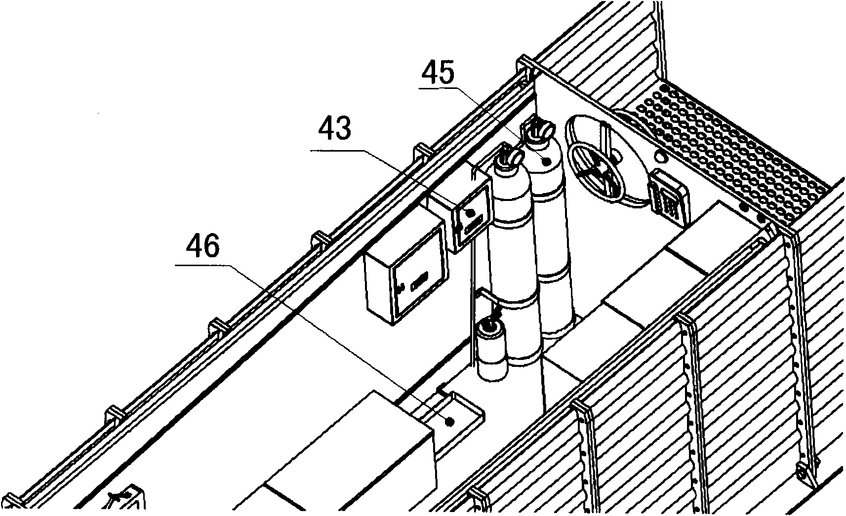 Oxygen supply device in rescue capsule