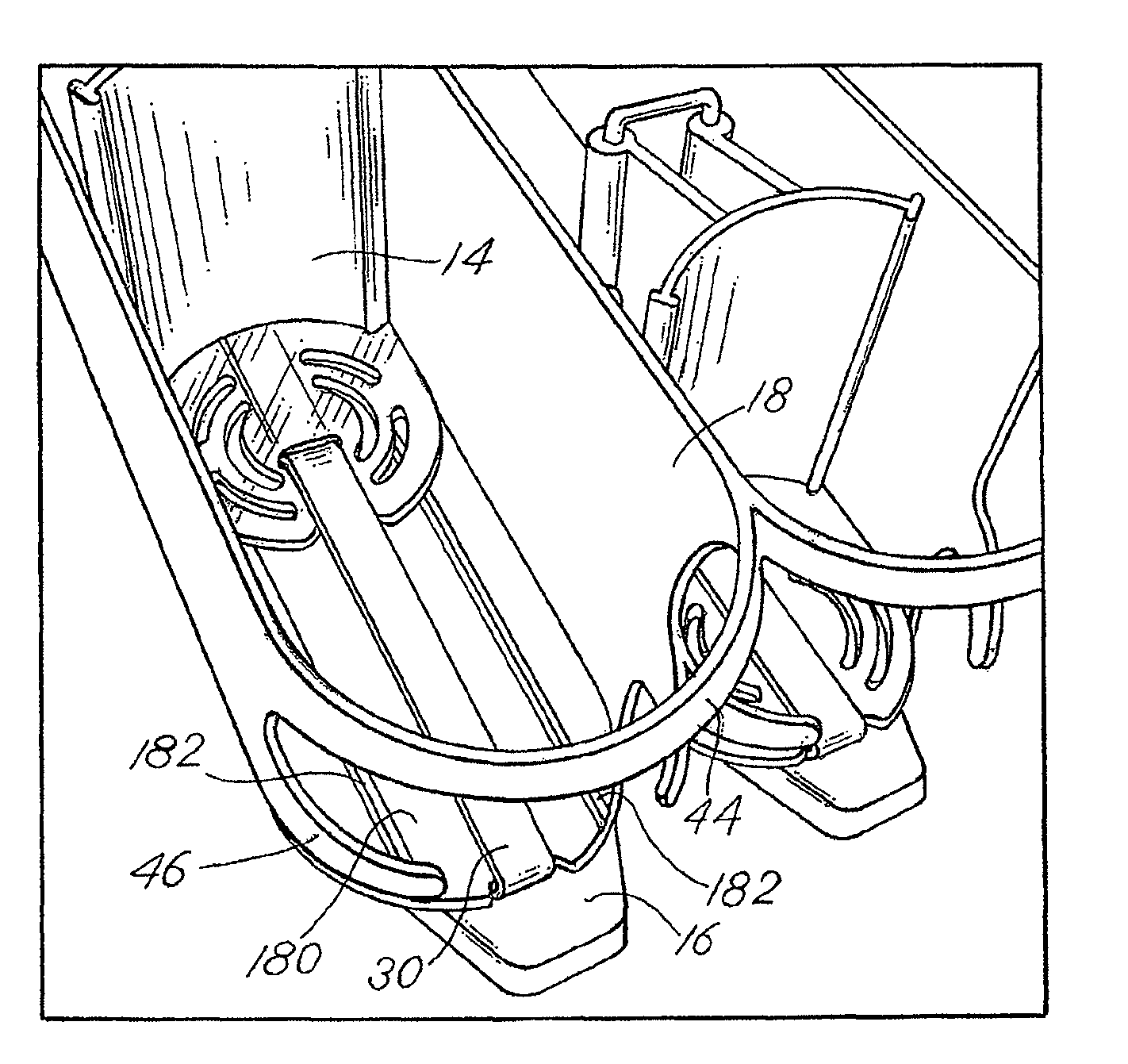 Product management display system with trackless pusher mechanism