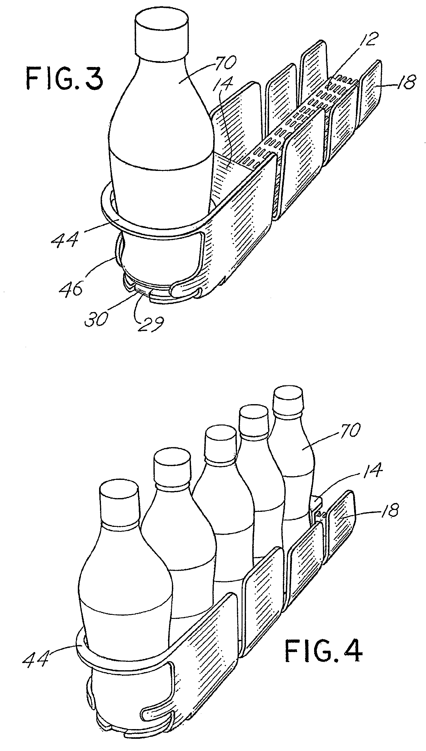 Product management display system with trackless pusher mechanism