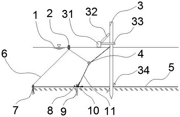 Pile-net separating type large-scale shallow aquaculture purse net