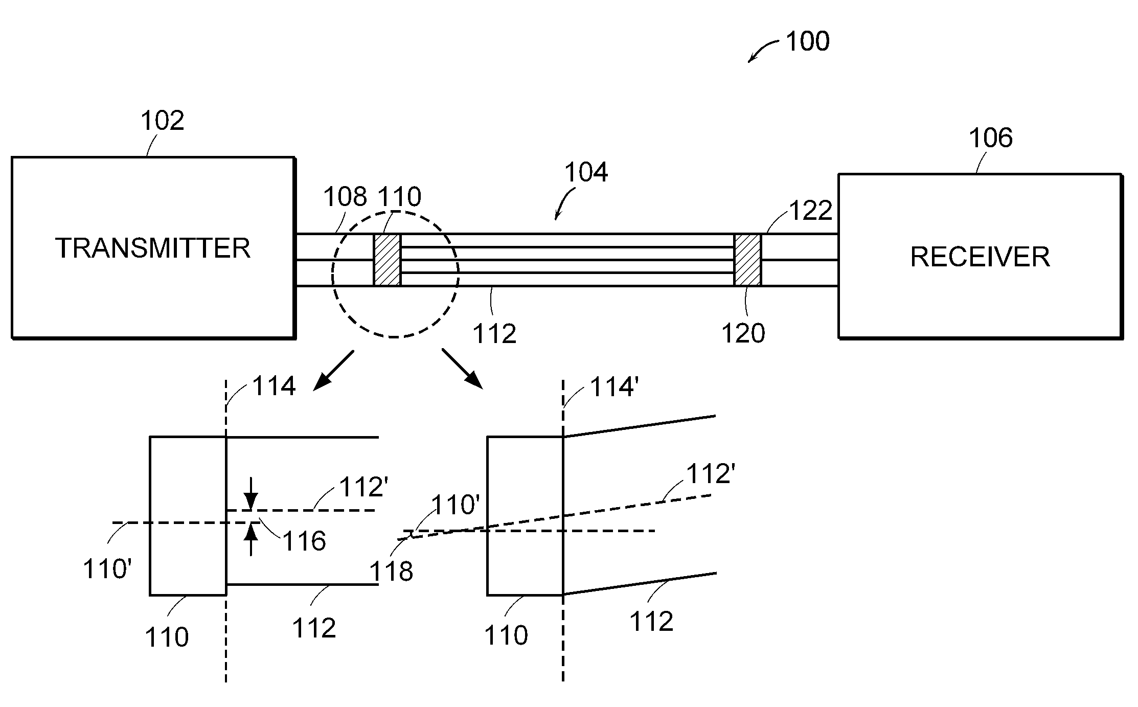 Optical fiber transmission system with increased effective modal bandwidth transmission