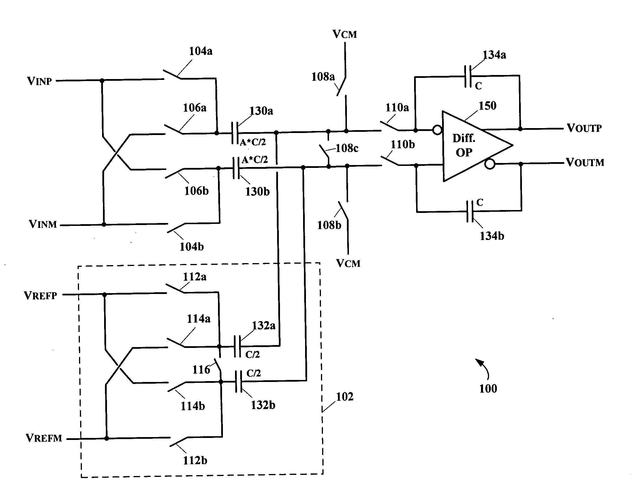 Five-level feed-back digital-to-analog converter for a switched capacitor sigma-delta analog-to-digital converter