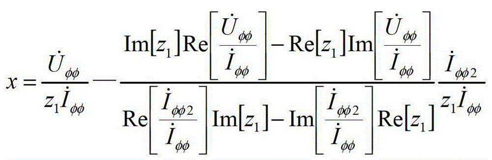 Single-ended distance measurement method for phase-to-phase faults against the influence of additional fault distance