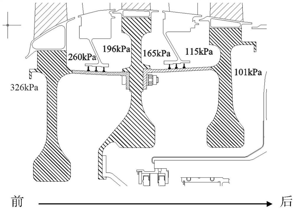 A high-power power turbine rotor axial force adjustment structure