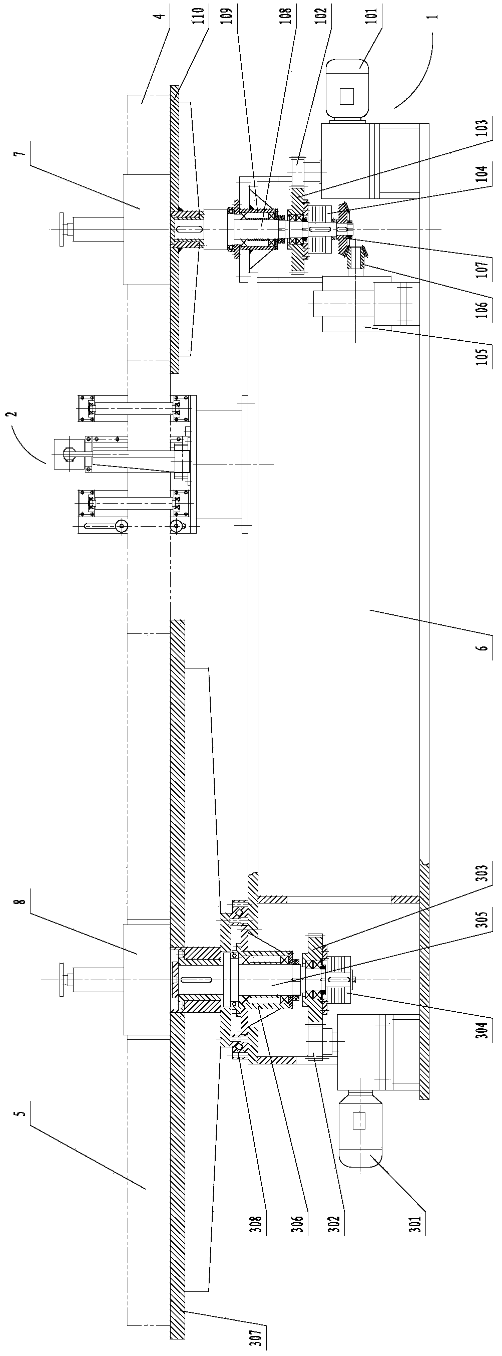 A vertical rolling iron core machine