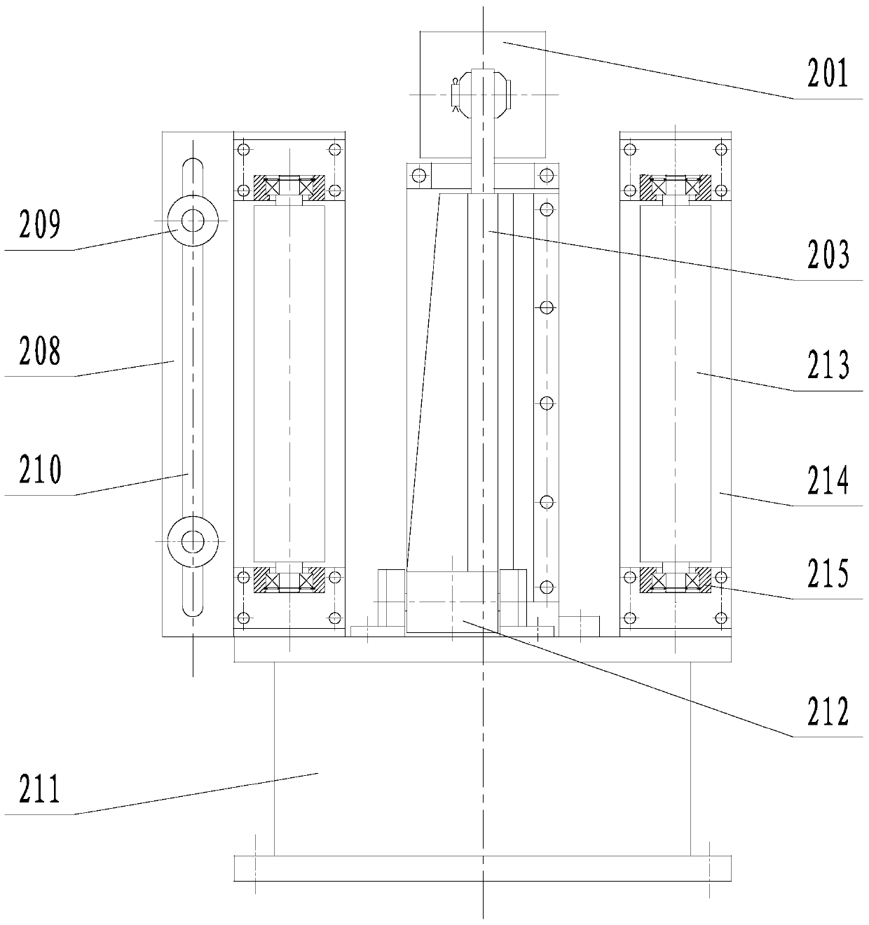 A vertical rolling iron core machine