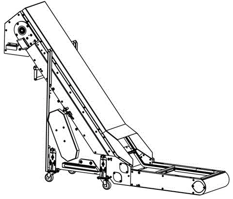 Lifting conveying device for cigarette making machine waste smoke