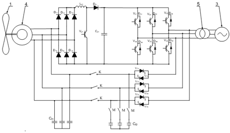 Great-power wind-power integration convertor suitable for cage asynchronous generator