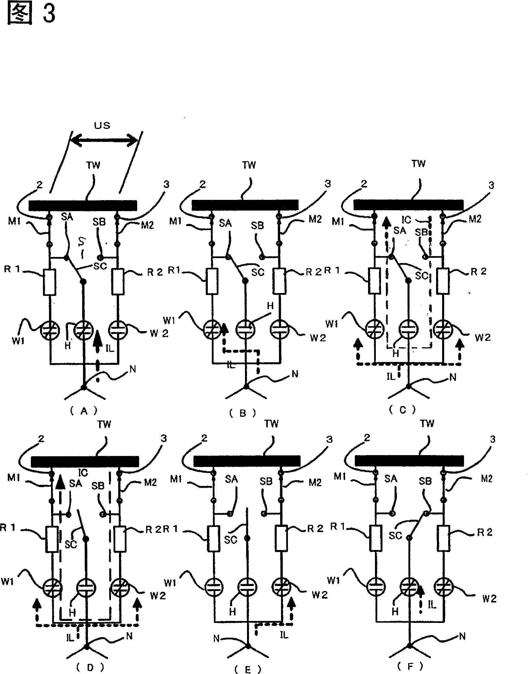 Tap switching device when loading