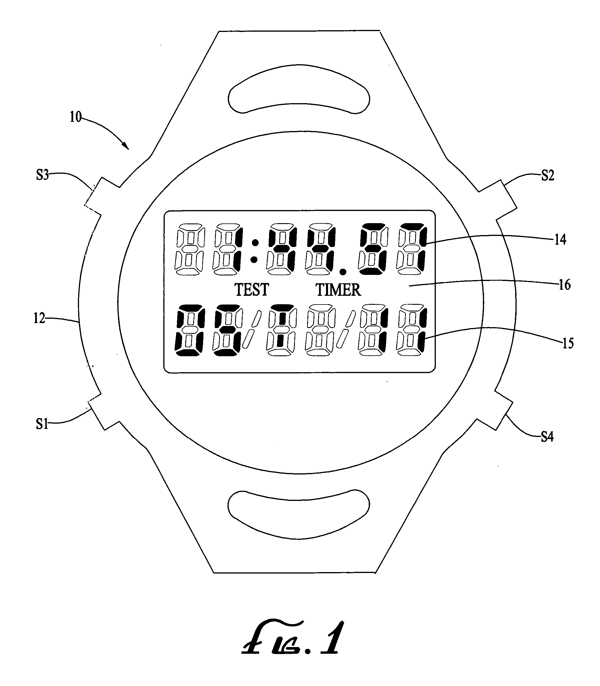 Test pacing wristwatch with vibration reminder