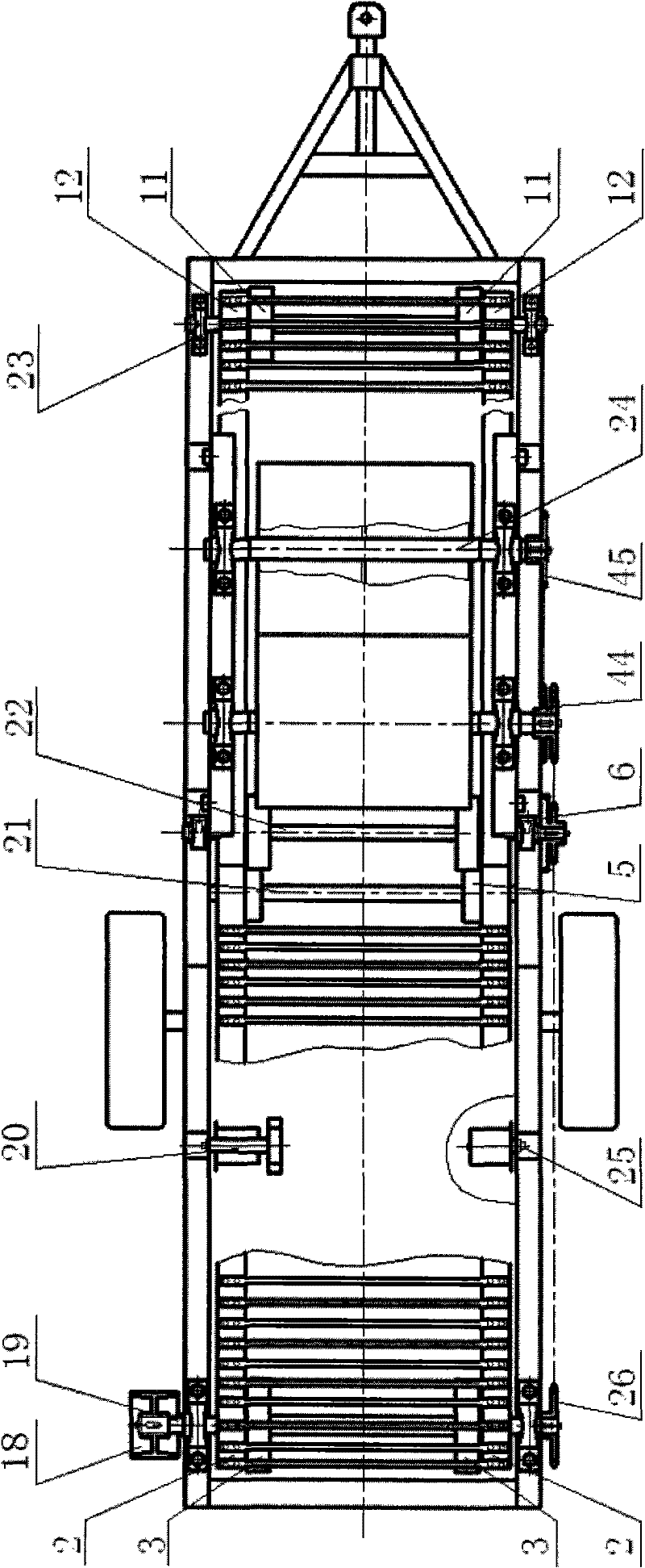 Corn rootstalk soil removal machine