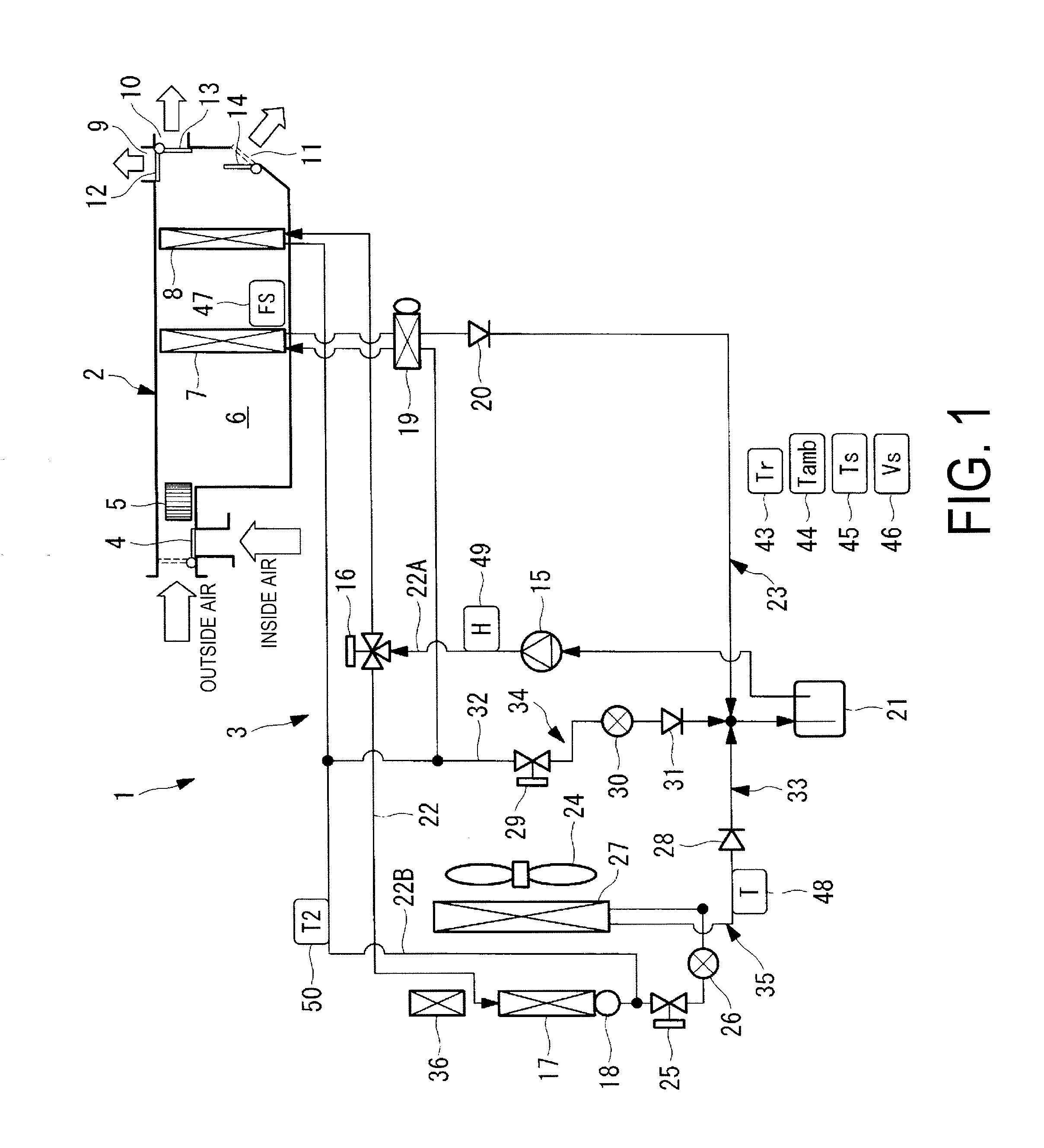 Heat-pump-type vehicle air conditioning system and defrosting method thereof