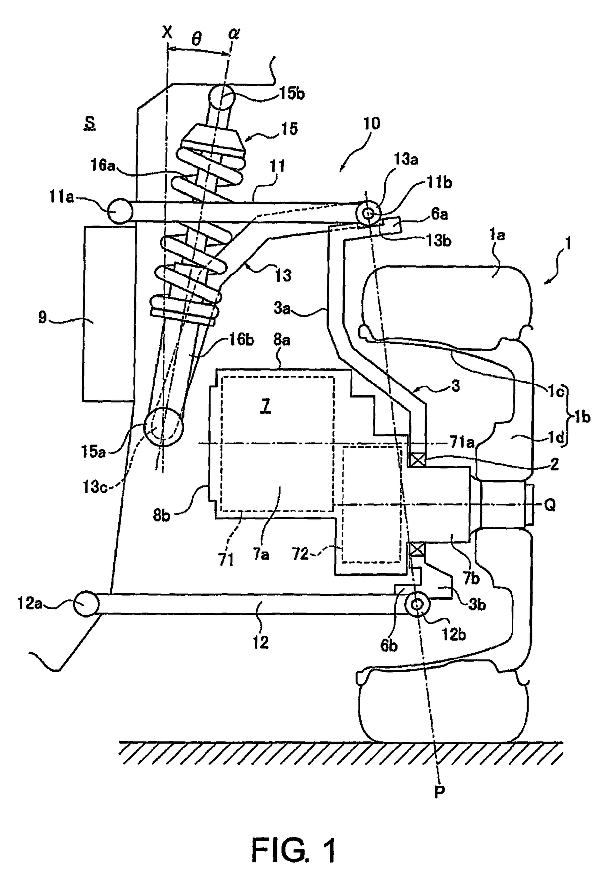 Suspension device for in-wheel motor driven wheel