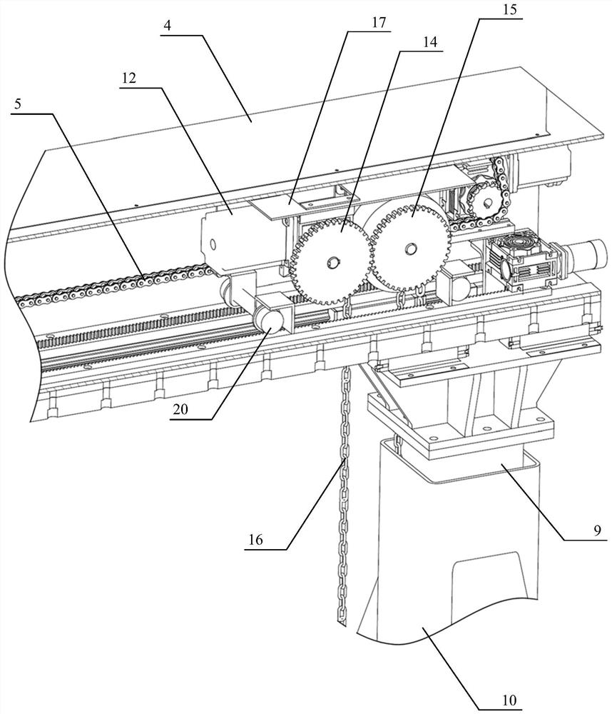 Railway line component laying and replacing gantry crane device and operation method thereof