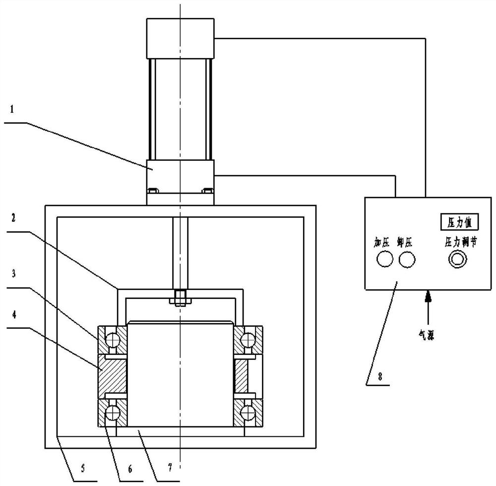 Angular contact ball bearing pre-tightening spacer ring measuring device and using method thereof