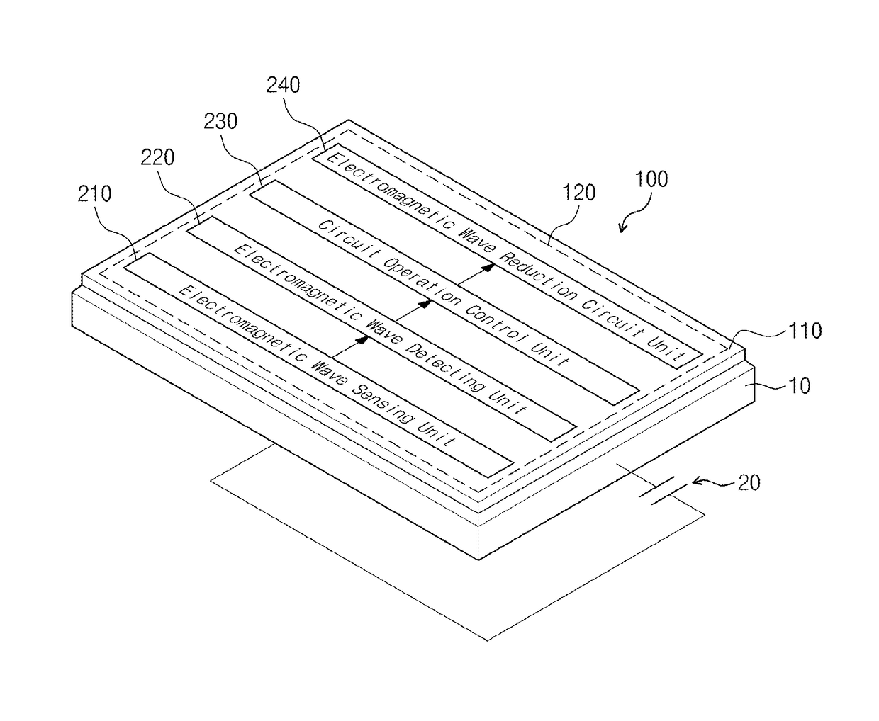 Electromagnetic wave reduction apparatus and electromagnetic wave reduction method thereof