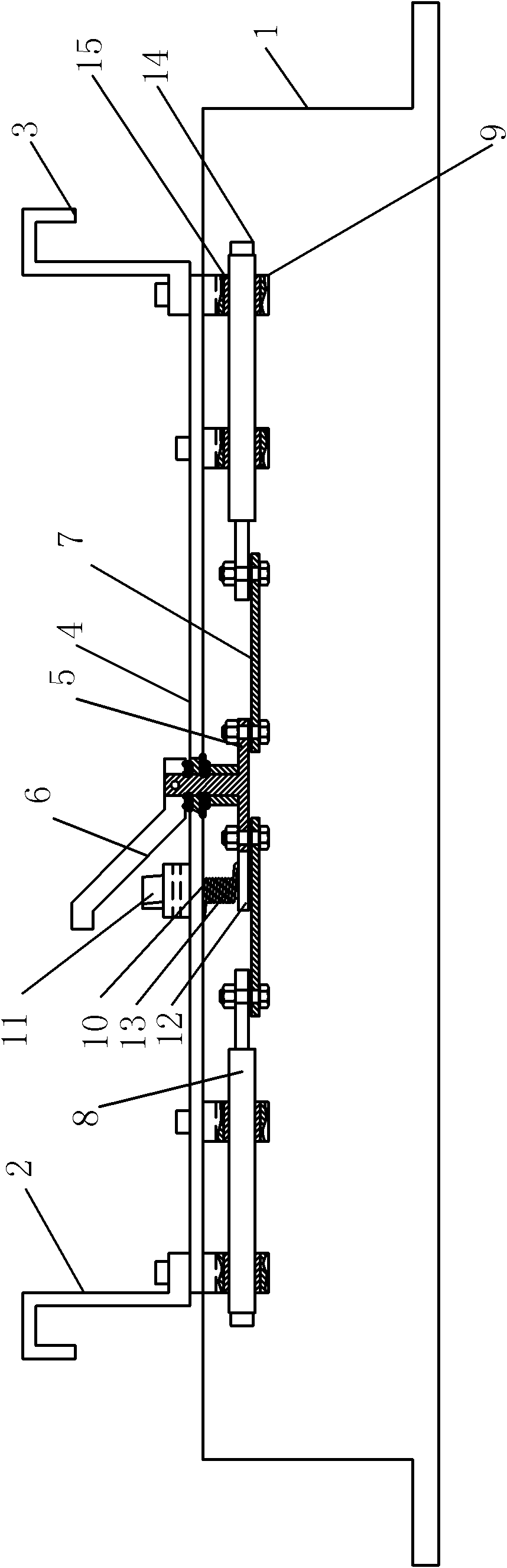 Quick positioning and mounting device of screen armrest support seat of metro vehicle guest room