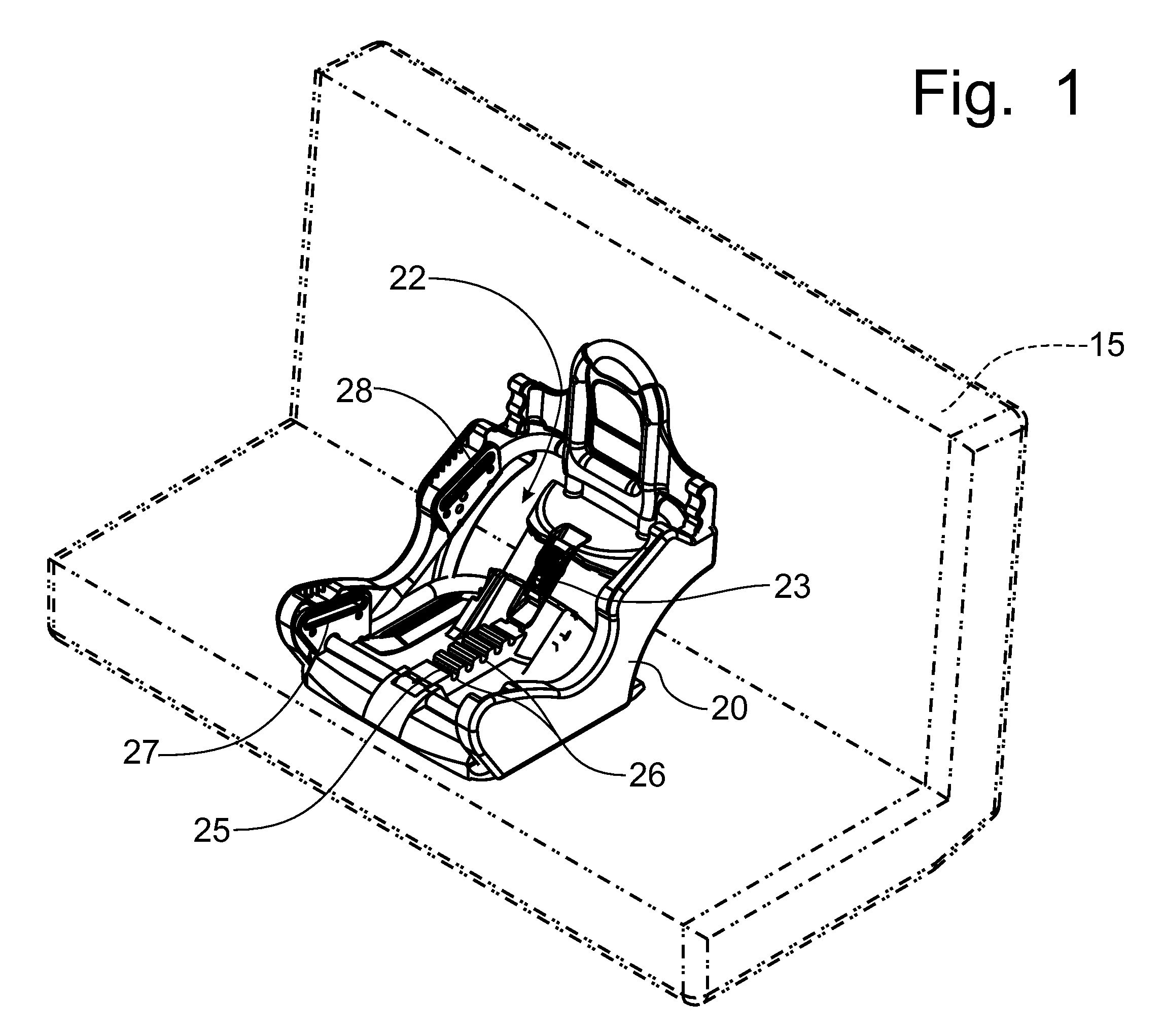 Reversible child car seat with separable base member