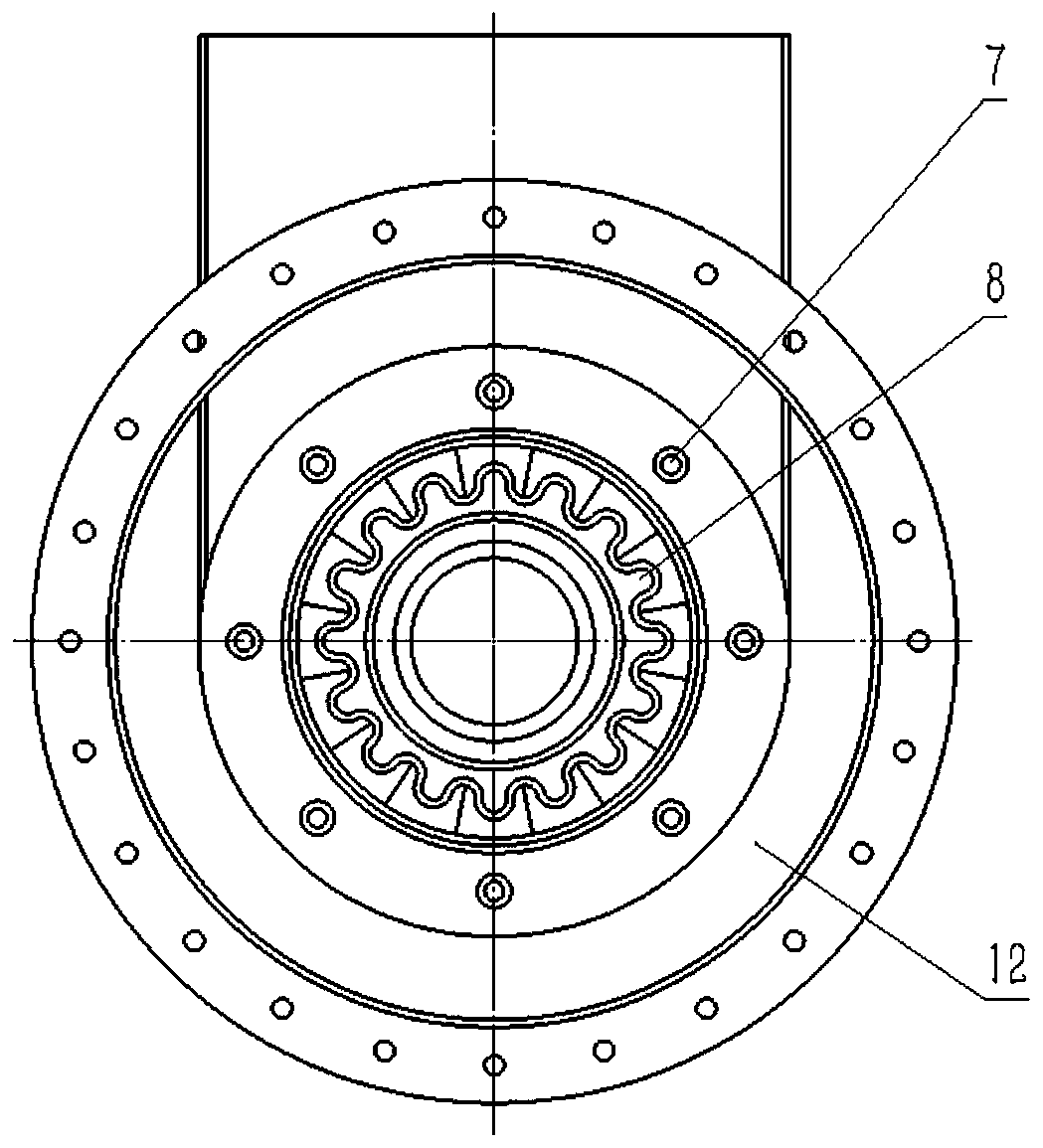 Gas burner with reinforced smoke internal circulation