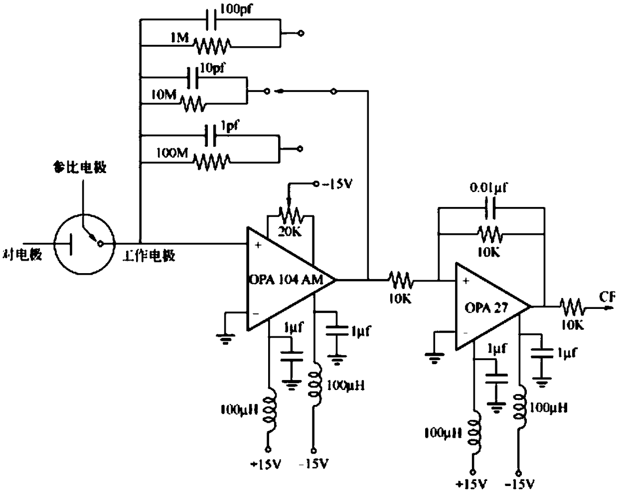 Trace heavy metal detecting system based on chronopotentiometric stripping analysis method, and detection method thereof