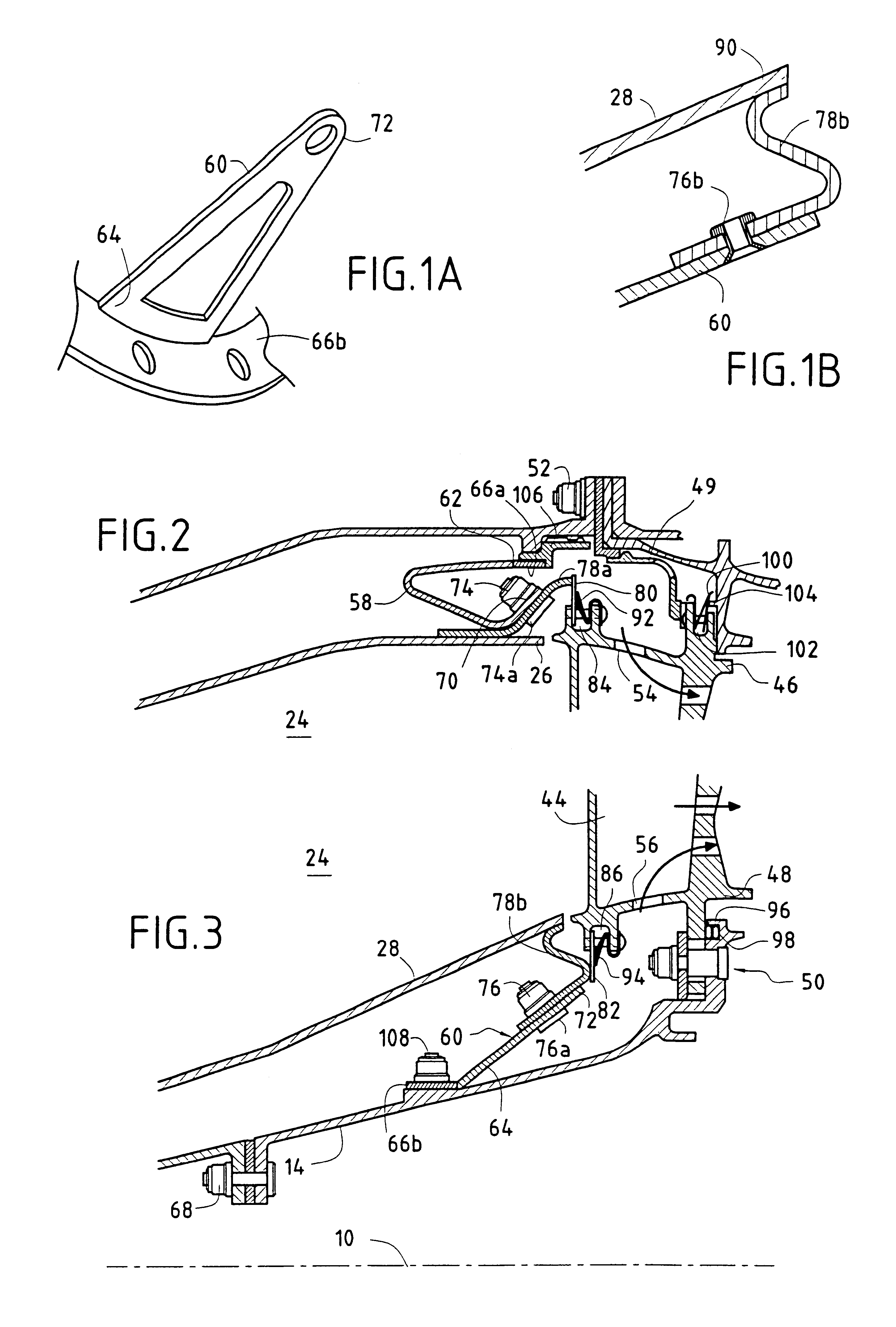 Fastening a CMC combustion chamber in a turbomachine using brazed tabs