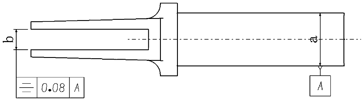 A device and method for detecting symmetry of rudder shaft grooves of rudder shaft parts