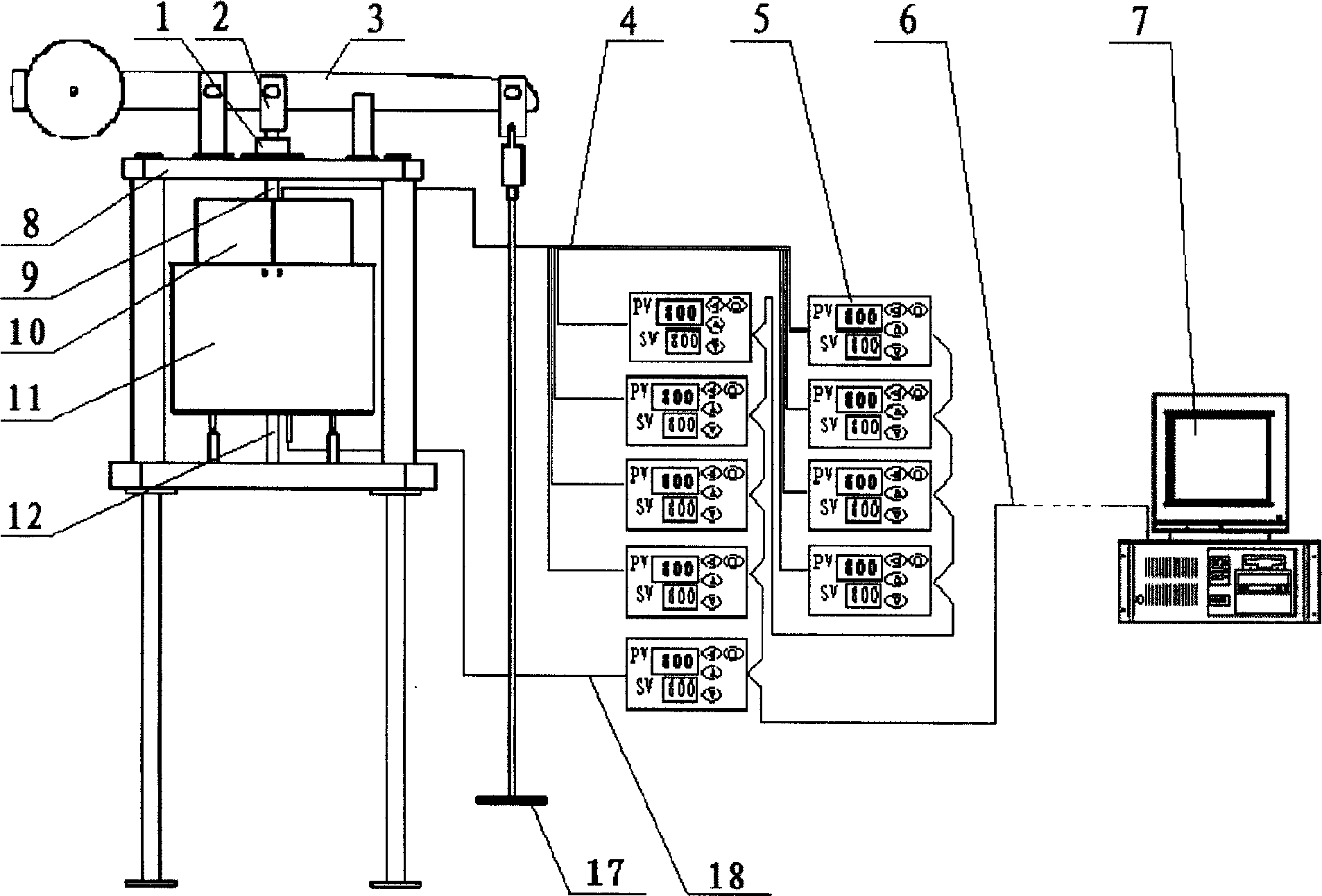 Method and apparatus for measuring solid interface contact heat exchange coefficient