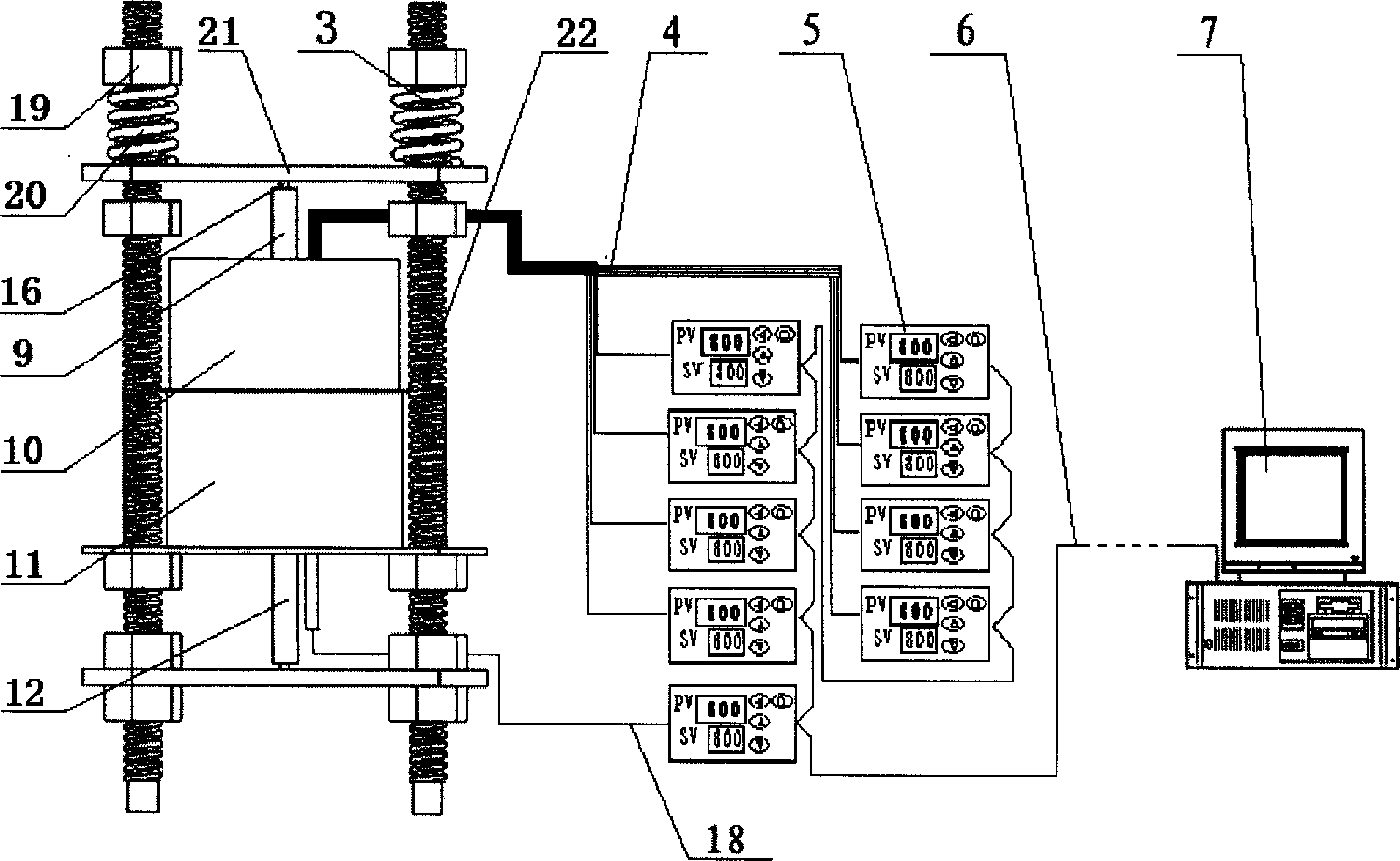 Method and apparatus for measuring solid interface contact heat exchange coefficient