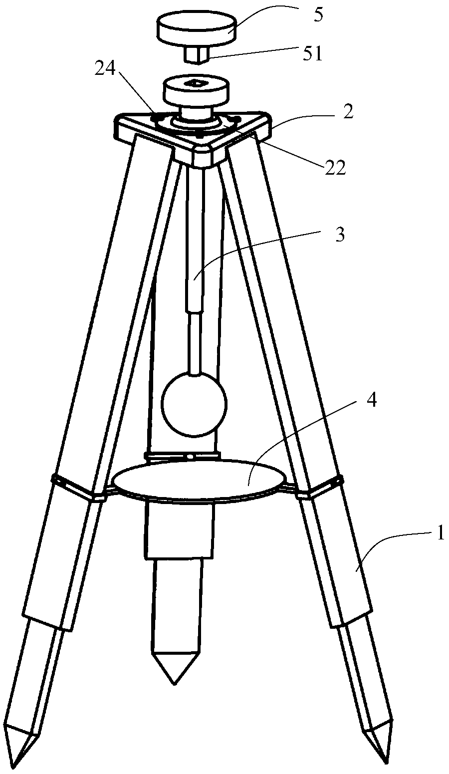 A self-leveling tripod