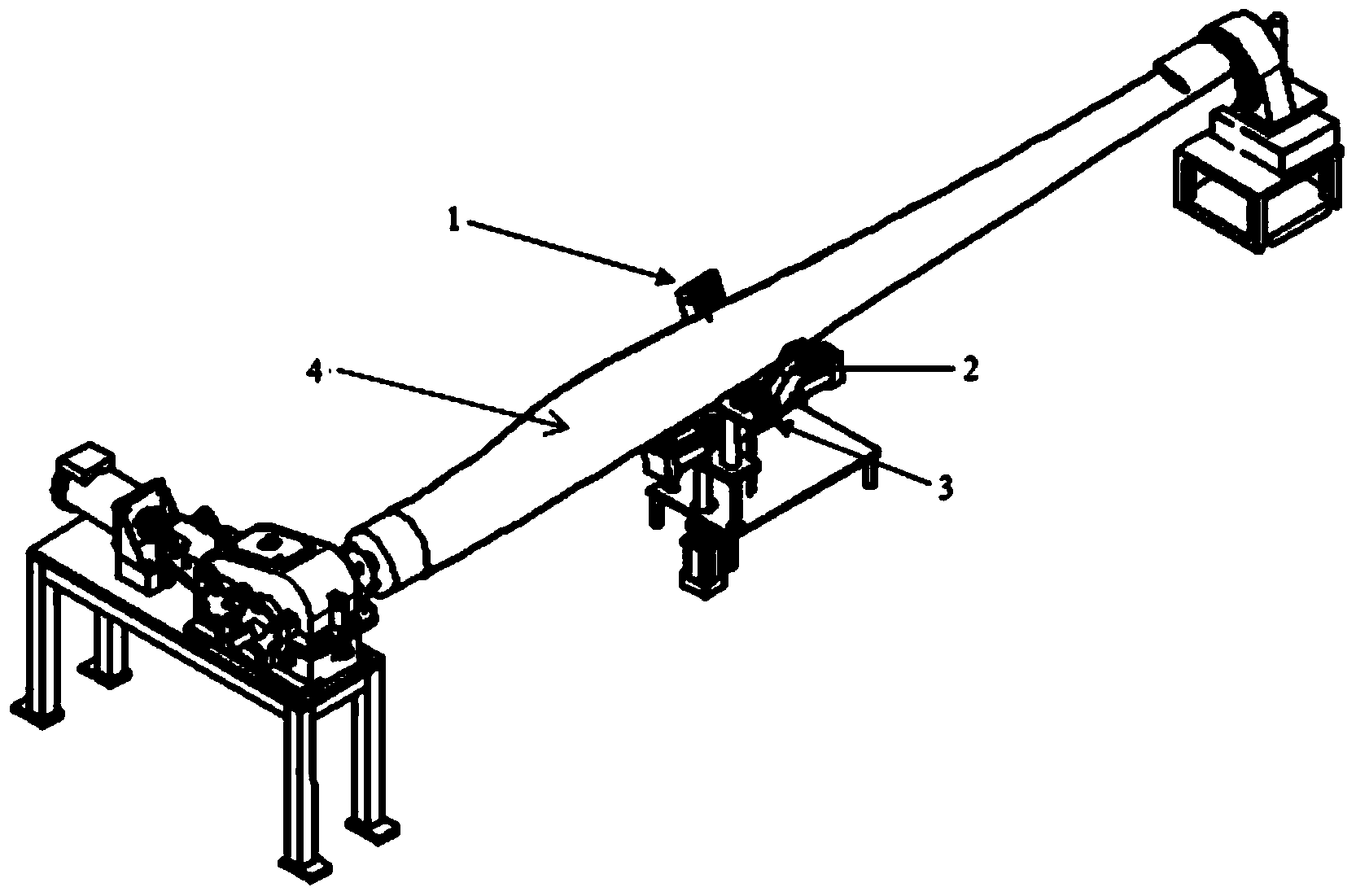 Motion controlling method for middle support device in process of forming large-scale wind turbine blade