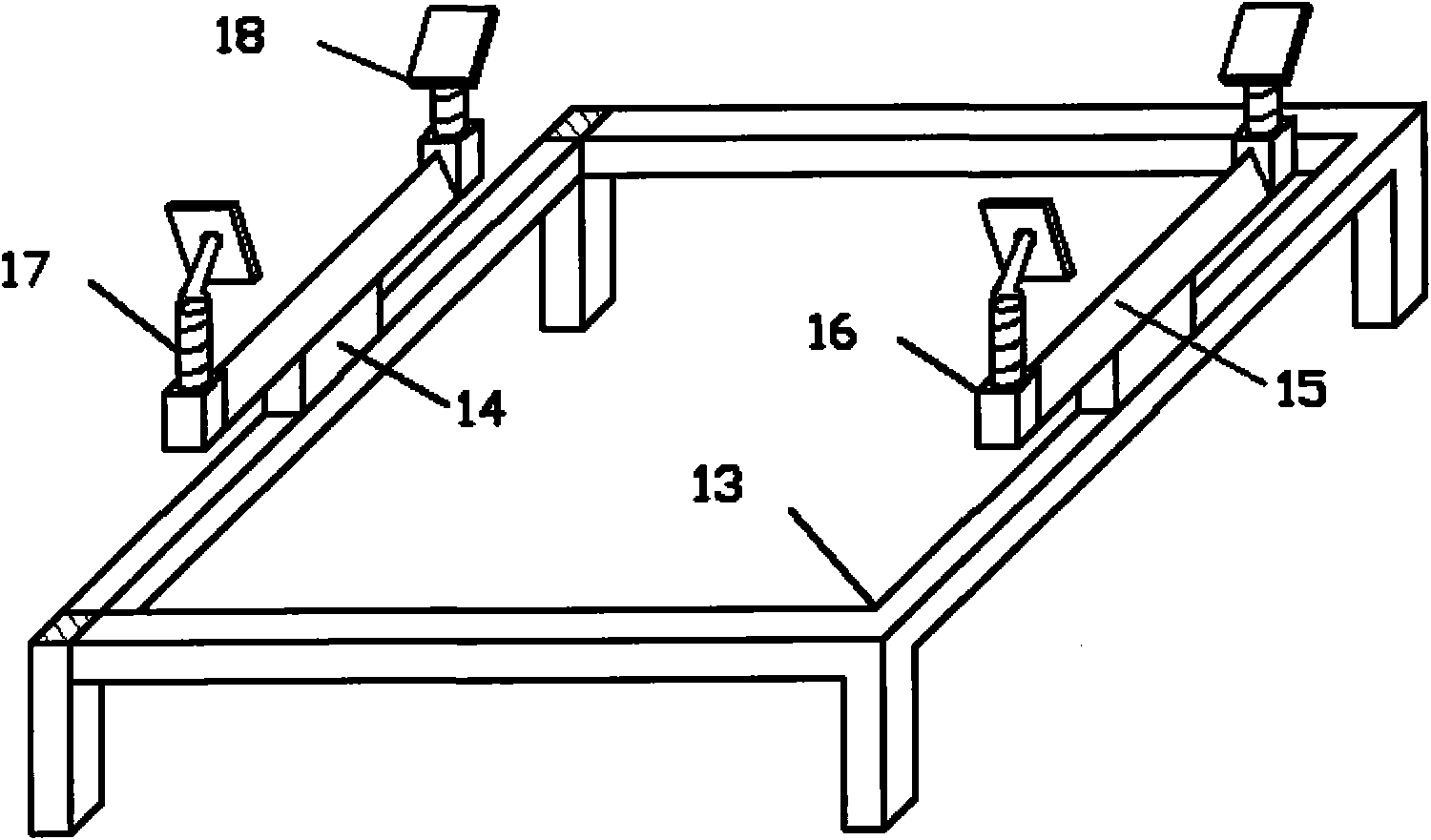 Device for measuring and adjusting weight, center of gravity and rotary inertia of ship model