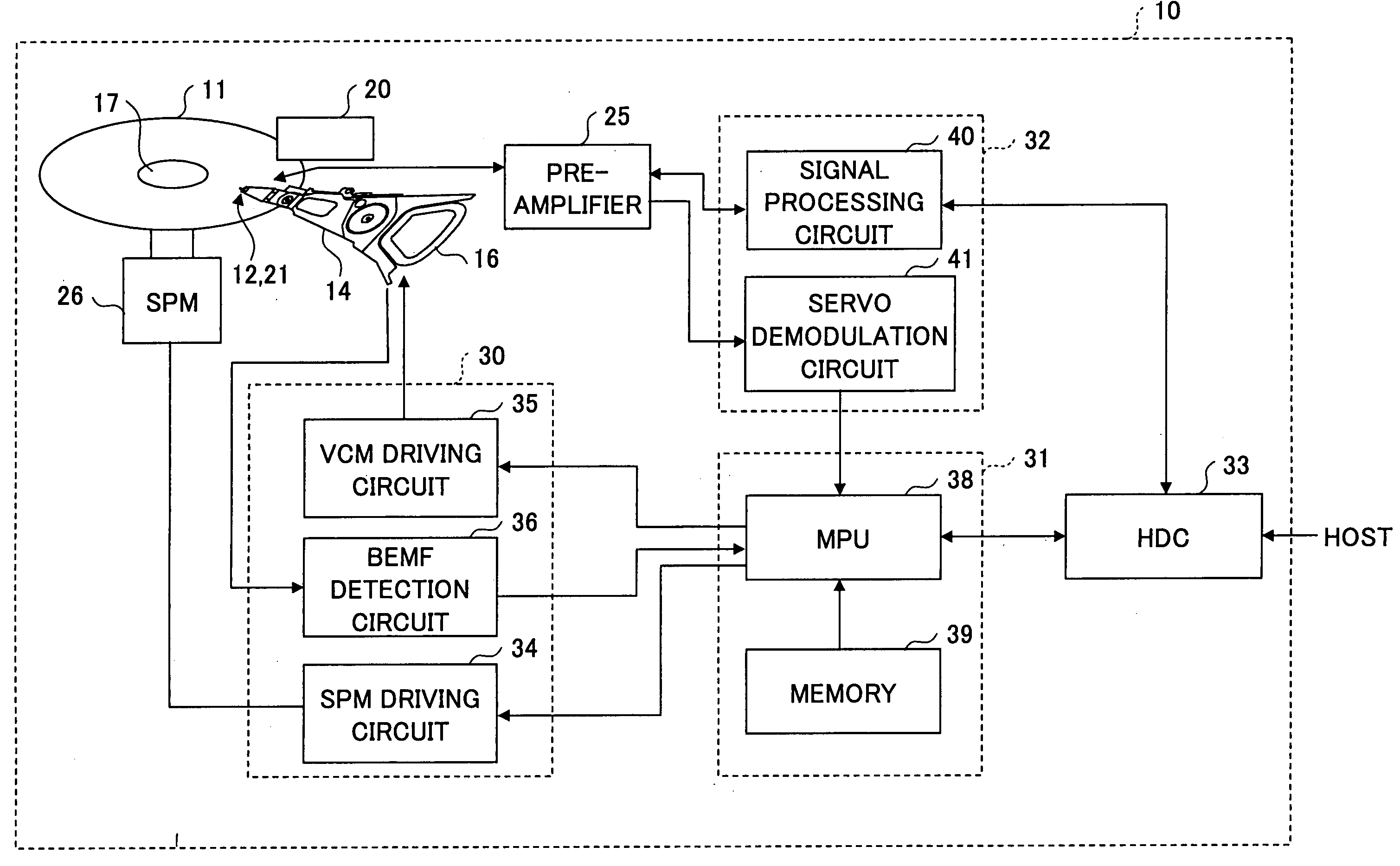 Storage medium and method for actuator movement control