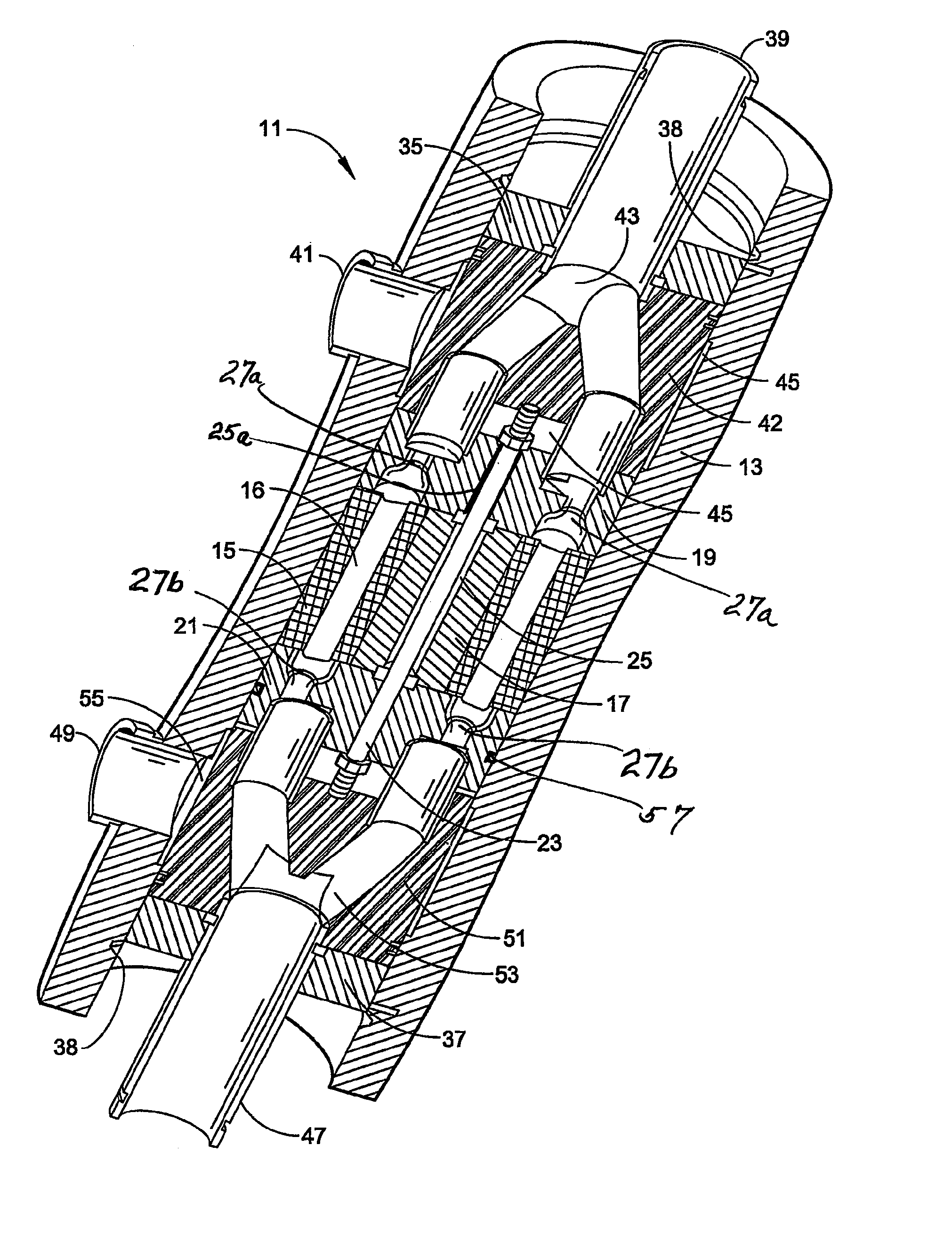 Rotary pressure transfer device with improved flow