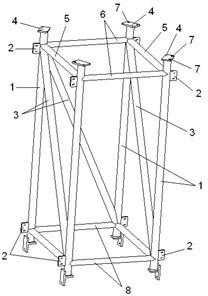 Improved bidirectionally stressed foundation knot attached to lifting scaffold