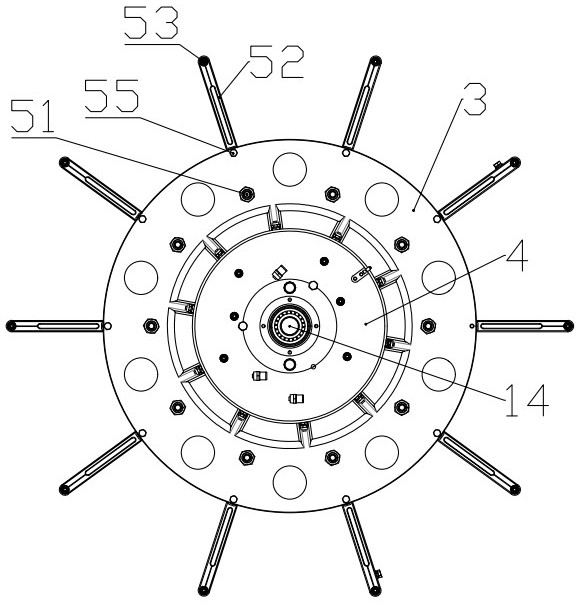 Gas replacement rotating disc device of packaging machine