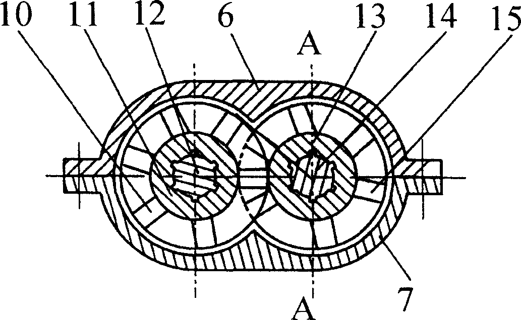 Double-screw fiberizer with tooth-shape disc