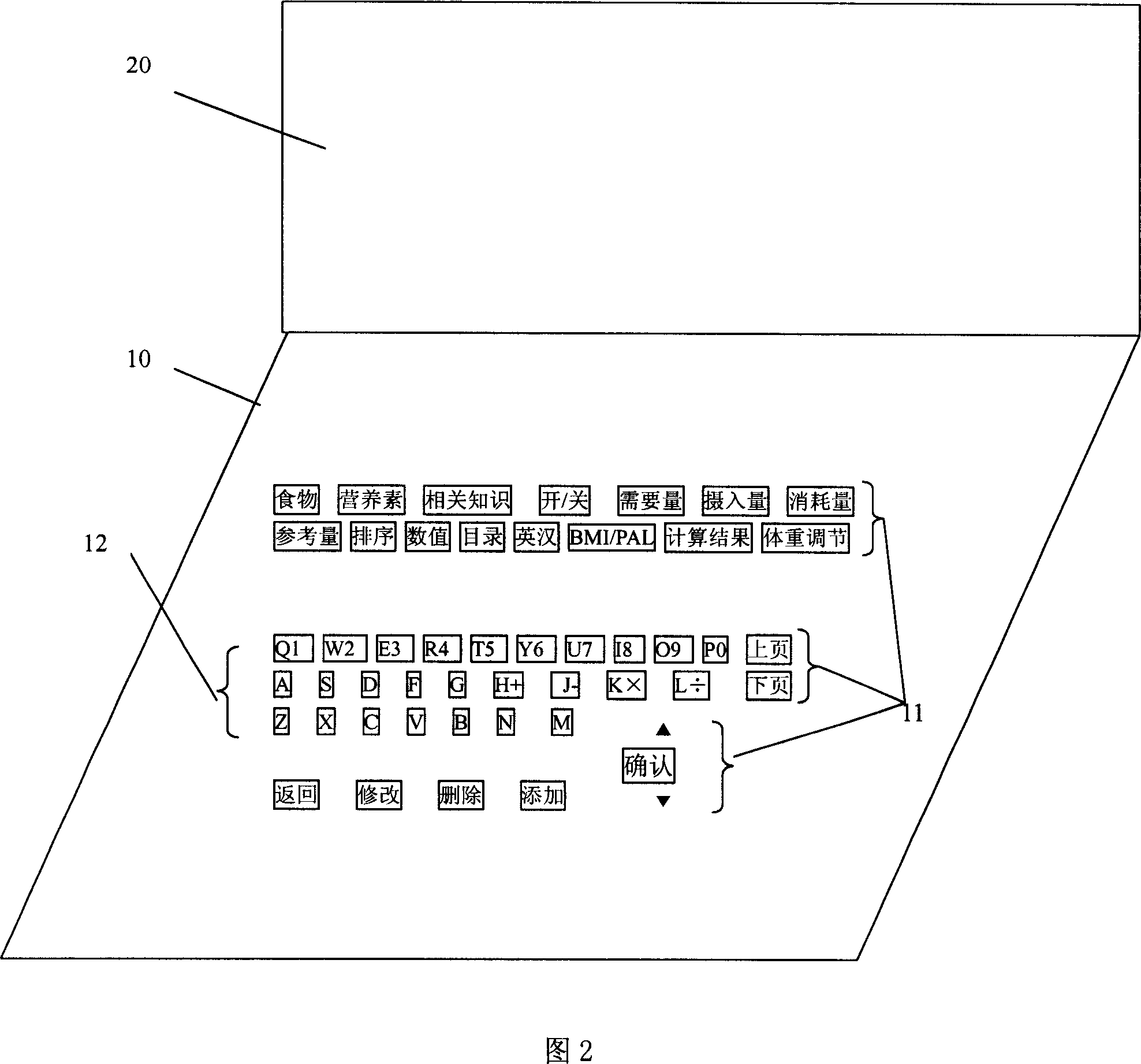 Portable apparatus for inquiring, calculating and estimating nutrition and method therefor