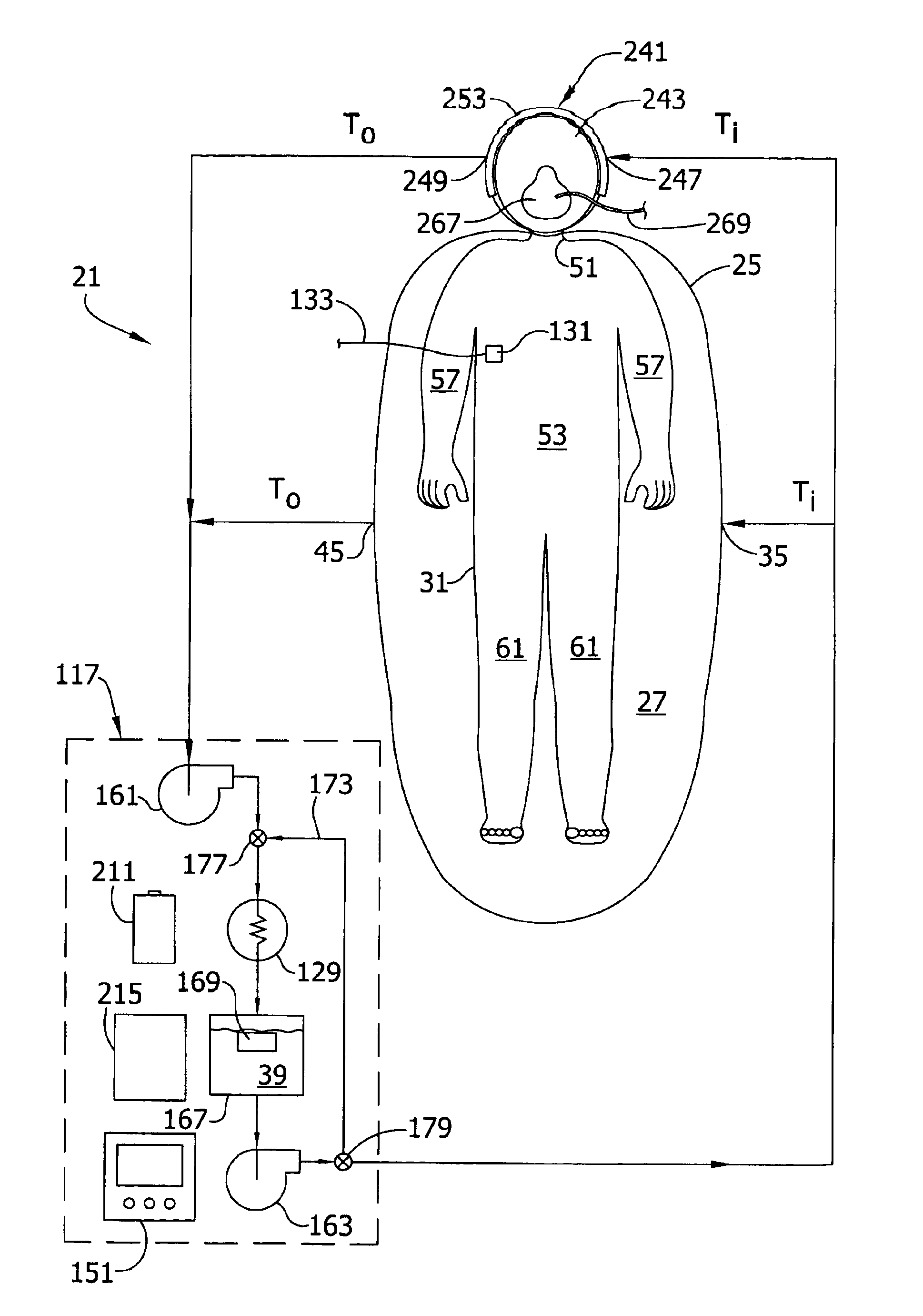 Apparatus for altering the body temperature of a patient