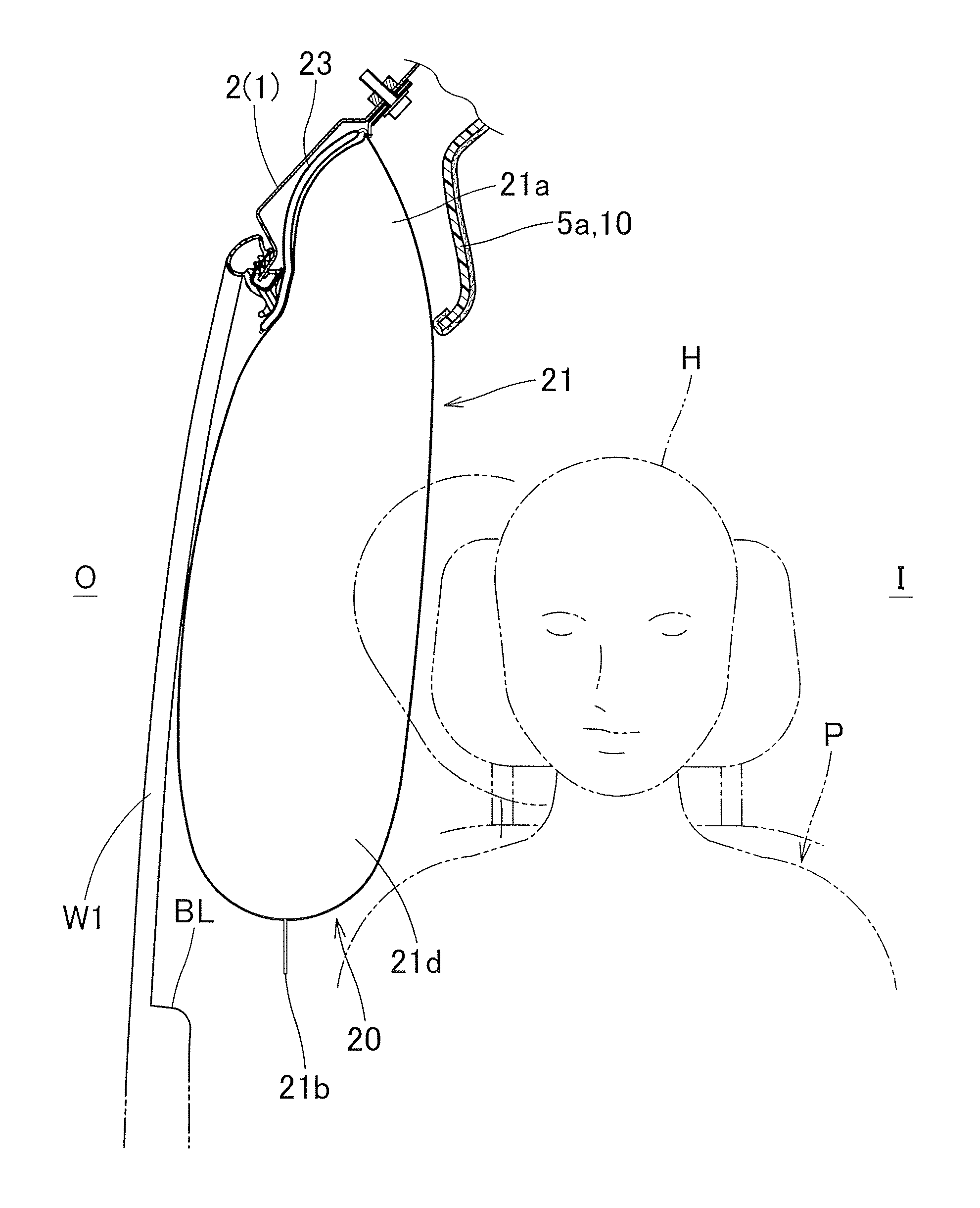 Head-protecting airbag apparatus