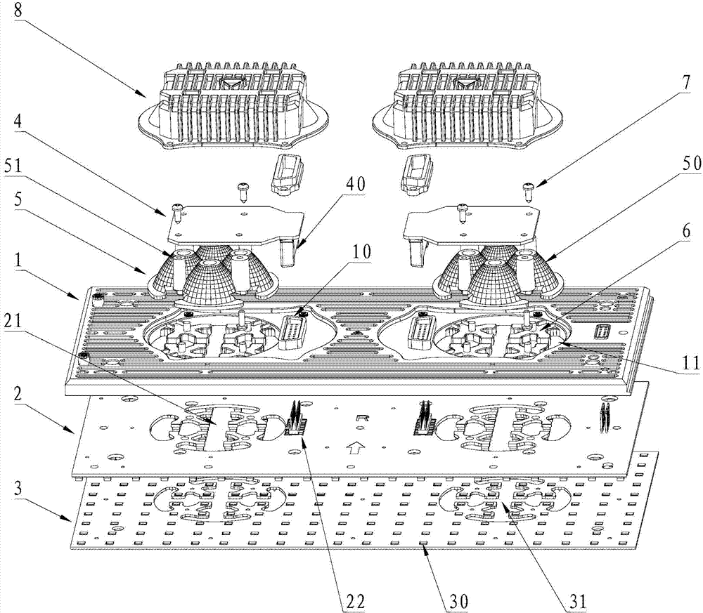 Embedded large-power lamp LED display screen